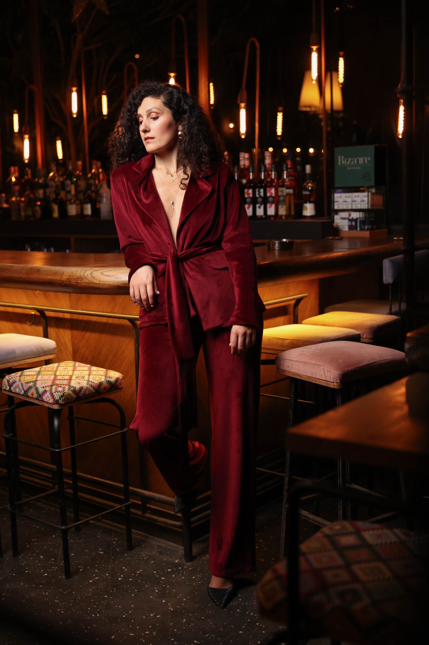 Calendula Velvet Blazer & Wide Leg Trousers