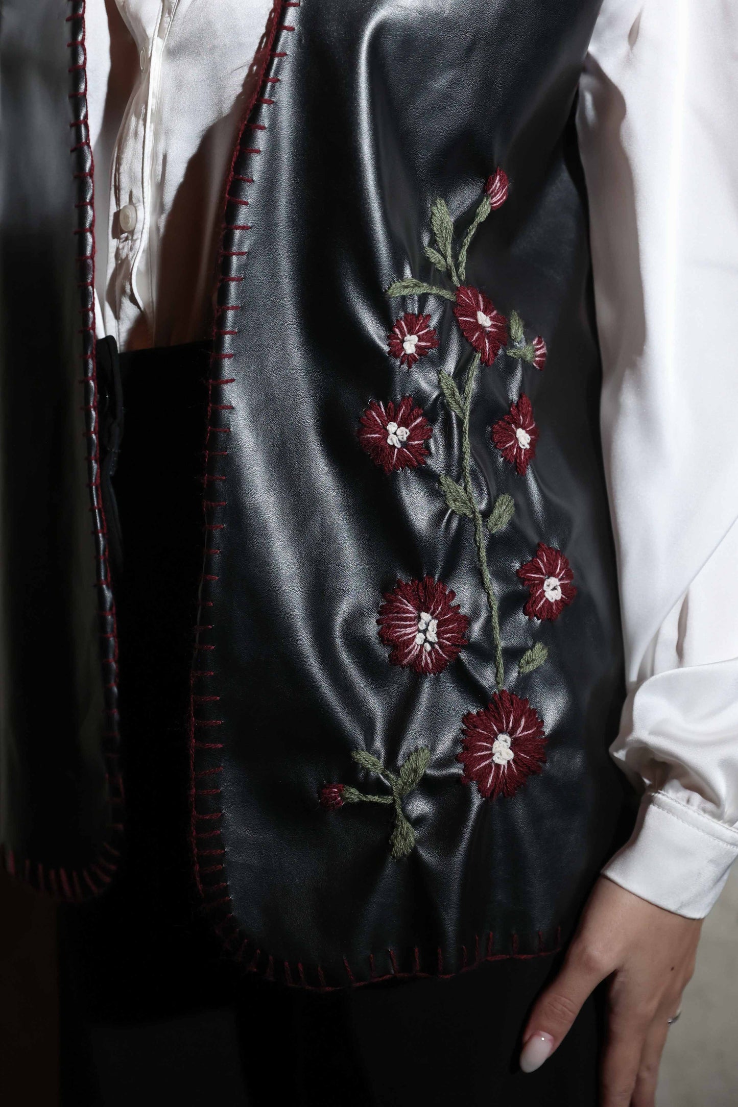 Amaranthus Leather Waistcoat